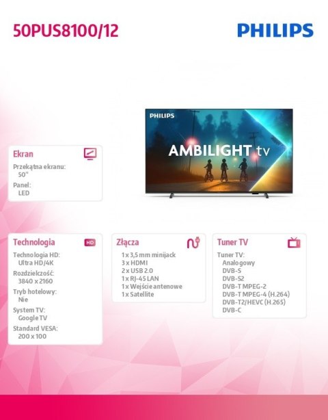 Telewizor LED 50 cali 50PUS8100/12