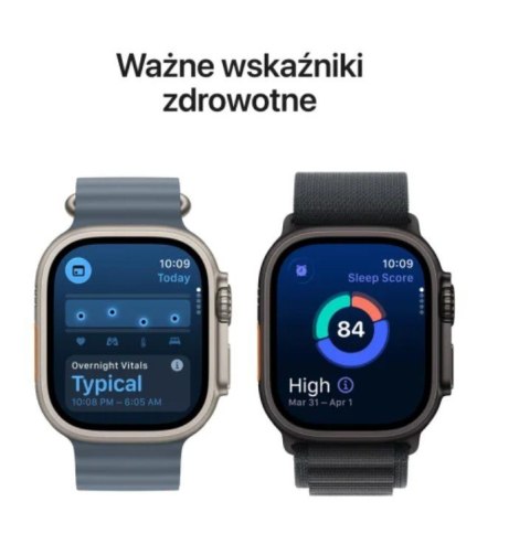 Watch Ultra 3 GPS + Cellular, koperta 49 mm z tytanu w kolorze naturalnym, opaska Trail w kolorze niebieskim/jaskrawoniebieskim 