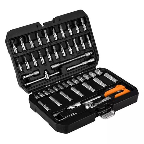 Zestaw kluczy nasadowych10-201, 55, rozmiar 1/4, walizka, NEO TOOLS
