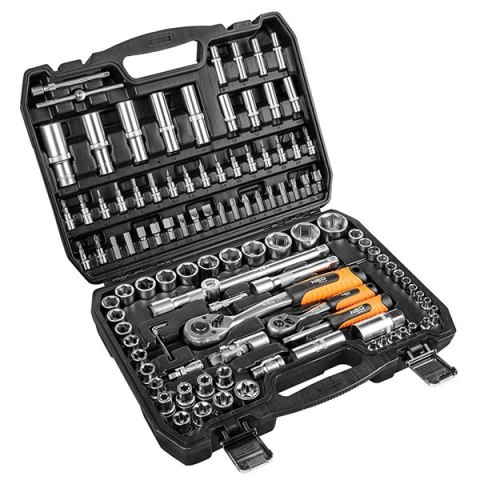 Zestaw kluczy nasadowych10-212, 108 szt, rozmiary 1/4 i 1/2, walizka, NEO TOOLS