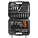 Zestaw kluczy nasadowych10-216, 216 szt, rozmiary 1/2, 1/4, 3/8, walizka, NEO TOOLS