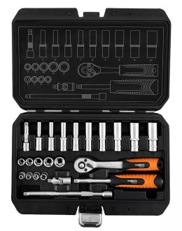 Zestaw kluczy nasadowych10-231, 23 szt, rozmiar 1/4, walizka, NEO TOOLS