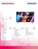 Telewizor QD MiniLED 65 cali 65MLED920/12