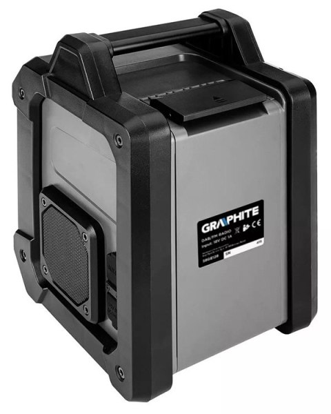 Graphite dílenské rádio, baterie, 18V, 2x15W, Li-Ion, czarne