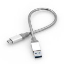 Verbatim USB kabel (3.1), USB A M - USB C (M), 0.3m, srebrny, box, 48868, EOL