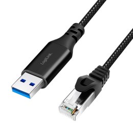 Kabel adapter LogiLink CU0406 Ethernet USB 3.0, A/M do RJ45/M, aktywny, 10 m