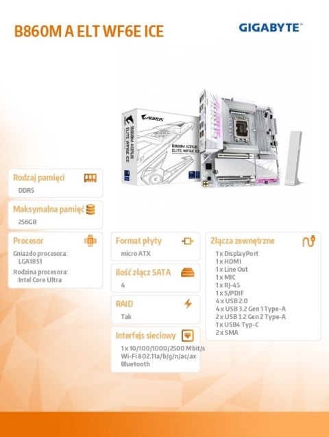 Płyta główna B860M A ELT WIFI6E ICE