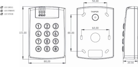 Czytnik zbliżeniowy ROGER PRT64LT
