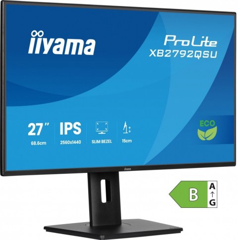 Monitor 27 cali XB2792QSU-B1 IPS,QHD, HAS (150) PIVOT, 120Hz,HDMI,DP, 350cd,1500:1, cienkie ramki, 2xUSB 3.2, ErP