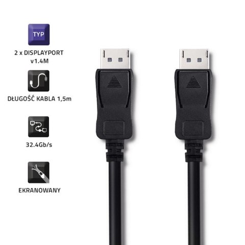 Kabel DisplayPort v1.4 Męski - DisplayPort v1.4 Męski 1.5m