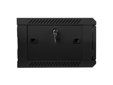 Szafa instalacyjna wisząca 19 cali 4U 600X450mm czarna (drzwi szklane)