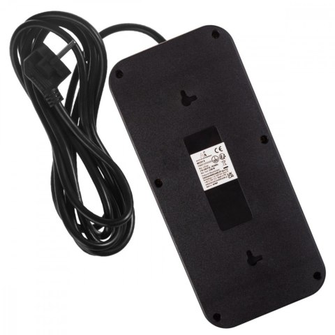 Listwa zasilająca MCE391 B 6 gniazd 4xUSB-A 1xUSB-C, 110-240V AC 50/60Hz, 2.1A max 2500W, czarna