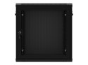 Szafa wisząca 19 cali 12U 600x450 drzwi perforowane (flat pack) czarna