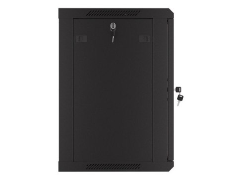 Szafa wisząca 19 cali 12U 600x450 drzwi perforowane (flat pack) czarna
