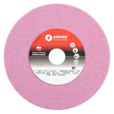 ANDRE ŚCIERNICA DO OSTRZENIA ŁAŃCUCHÓW 145 x 3,2 x 22,2mm CRA60K7VE01 - 35