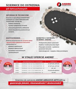 ANDRE ŚCIERNICA DO OSTRZENIA ŁAŃCUCHÓW 145 x 6,0 x 22,2mm CRA60K7VE01 - 35