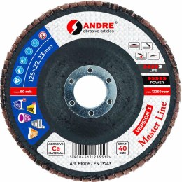 ANDRE ŚCIERNICA LISTKOWA 125mm P 40 CERAMICZNA MASTER LINE WERSJA III
