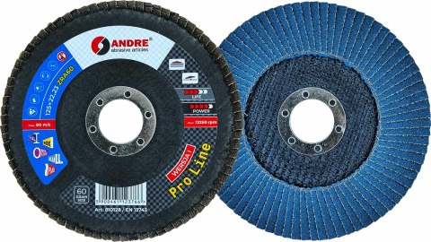 ANDRE ŚCIERNICA LISTKOWA 125mm P 60 CYRKONOWA PRO LINE WERSJA I