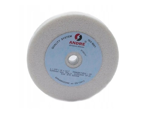 ANDRE ŚCIERNICA PŁASKA 125mm x 16mm x 12,7mm 99A60K7VE01-35 BIAŁA "TYP 1"