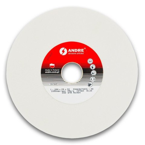 ANDRE ŚCIERNICA PŁASKA 200mm x 25mm x 32mm 99A60K7VE01-35 BIAŁA "TYP 1"