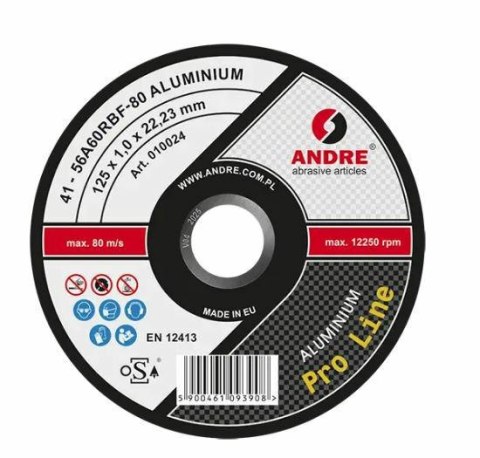 ANDRE TARCZA DO METALU 125 x 1,0mm ALUMINIUM PRO LINE 56A60RBF