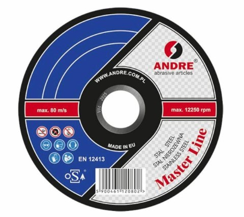 ANDRE TARCZA DO METALU 125 x 1,0mm METAL/INOX MASTER LINE 55A60RBF