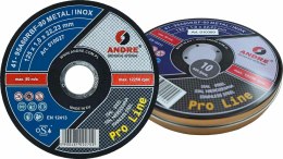 ANDRE TARCZA DO METALU 125 x 1,0mm METAL/INOX PRO LINE 95A60RBF PUSZKA /10szt.
