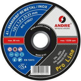 ANDRE TARCZA DO METALU 125 x 1,0mm METAL/INOX PRO LINE 95A60RBF