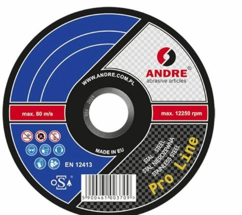 ANDRE TARCZA DO METALU 125 x 1,0mm METAL/INOX PRO LINE NEW 95A54RBF