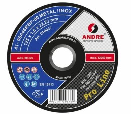 ANDRE TARCZA DO METALU 125 x 1,6mm METAL/INOX PRO LINE 95A46R