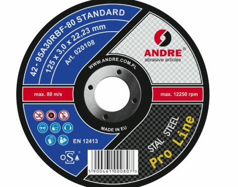 ANDRE TARCZA DO METALU 125 x 3,0mm STANDARD PRO LINE 95A30RBF