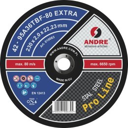 ANDRE TARCZA DO METALU 230 x 2,0mm METAL ODGIĘTA PRO LINE