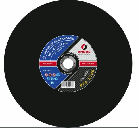 ANDRE TARCZA DO METALU 400 x 4,0mm x 32mm STANDARD PRO LINE 95A24RBF