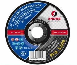 ANDRE TARCZA DO SZLIFOWANIA METALU 125 x 6,0mm METAL/INOX PRO LINE 95A30QBF