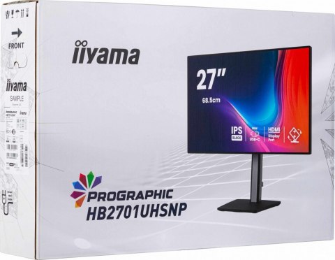 Monitor 27 cali ProGraphic HB2701UHSNP-B1 4K,IPS BLACK 2.0,450cd,VESA USB-c dock(PD:96W),HDMI,DP,DAISY/CHAIN,4xUSB,RJ45,3000:1,s