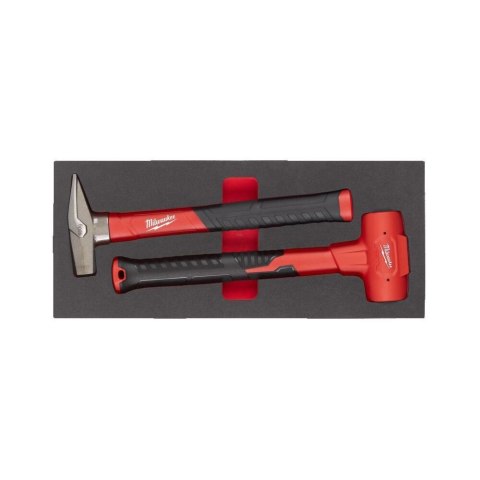 MILWAUKEE WKŁADKA PIANKOWA Z MŁOTKIEM ŚLUSARSKIM I MŁOTKIEM BEZODRZUTOWYM - DO WÓZKÓW NARZĘDZIOWYCH %%%