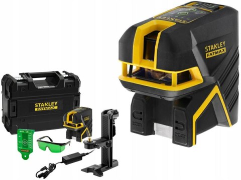 STANLEY LASER KRZYŻOWY FATMAX +5 PUNKTOWY ZIELONY Li-ION 30m