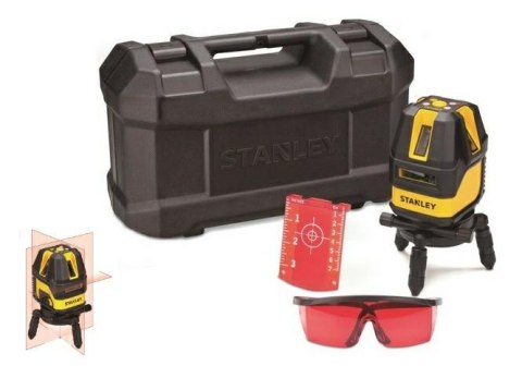 STANLEY LASER KRZYŻOWY MULTI-LINE 4V1H CZERWONY /4 LINIE PIONOWE +1 POZIOMA +PUNK DÓŁ