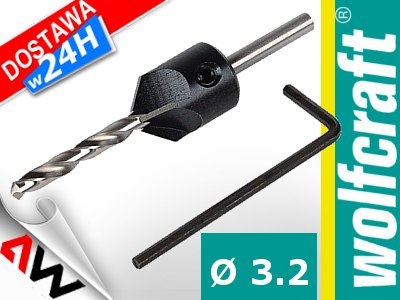 WOLFCRAFT WIERTŁO Z FAZOWNIKIEM 3,2mm