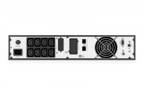 Zasilacz awaryjny UPS Online Rack 19" LCD, 1000VA/1000W, 2x12V/9Ah, 8xC13, USB, RS232, RJ45