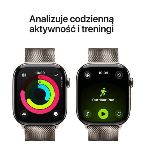 Watch Series 11 GPS + Cellular koperta 46 mm z tytanu w kolorze naturalnym, bransoleta mediolańska w kolorze naturalnym - rozmia