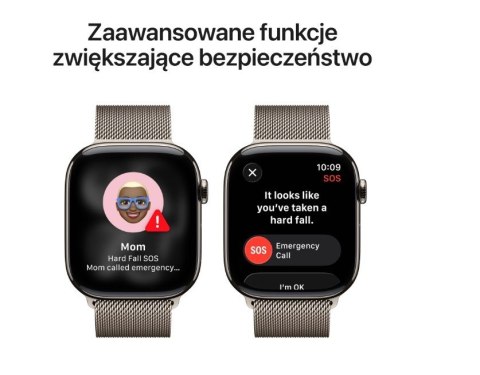 Watch Series 11 GPS + Cellular koperta 46 mm z tytanu w kolorze naturalnym, bransoleta mediolańska w kolorze naturalnym - rozmia