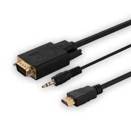 Adapter HDMI (M) -VGA (M) + audio CL-198