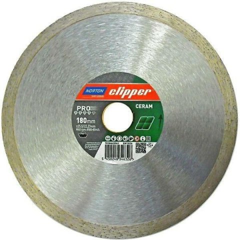 NORTON TARCZA D.PEŁNA 180mm CLIPPER PRO CERAM