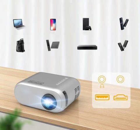 Mini Projektor Zenwire D300S Przenośny Rzutnik WiFi Full HD