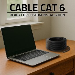 Kabel patchcord sieciowy skrętka UTP | CAT6 | High speed 1Gb/s | LAN | 50m | Czarny