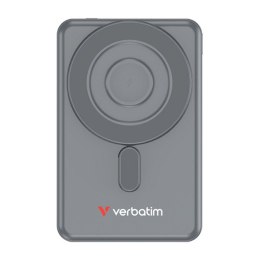 Verbatim, Powerbank Charge ,n, Go z dwoma kablami, 5V, ładowanie telefonu, 32251, 5 000mAh, Mocowanie magnetyczne, szara