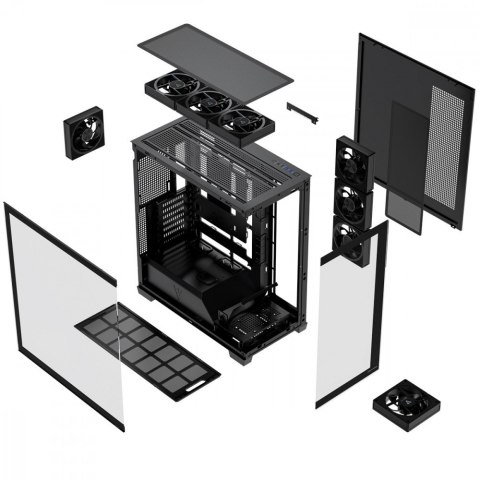 Obudowa PC VOLCANO STELLAR PLUS ARGB MIDI 8F Czarna