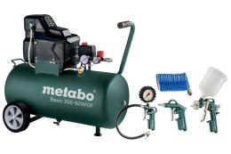 METABO KOMPRESOR BASIC 250-50 W OF + LPZ 4 230V 50L 8BAR 120L/MIN BEZOLEJOWY