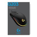 Logitech G203 Lightsync Mysz przewodowa, czarna, 8000DPI